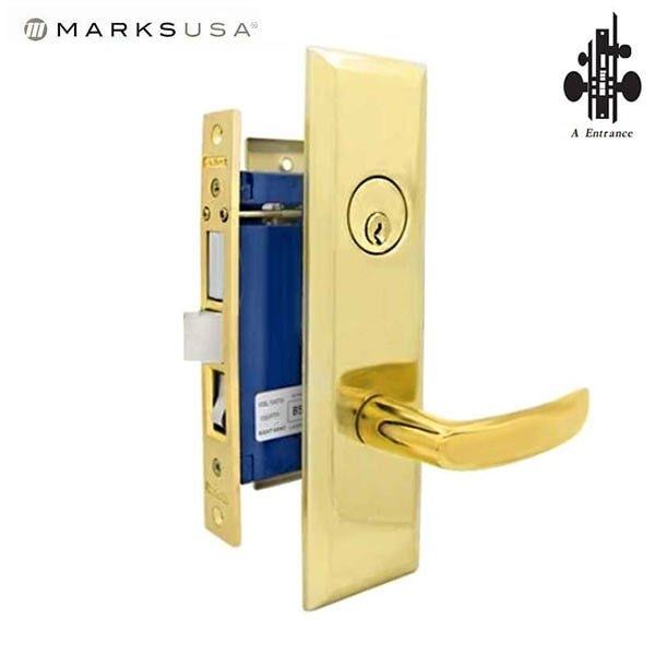 MarksGrade 2 Mortise 2-3/4 in Backset New Yorker, Titan Lever, Large Inside Plate Entrance